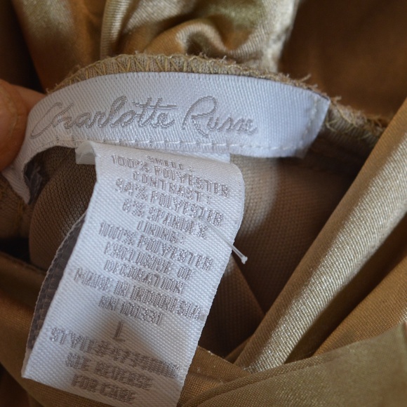 Tiered Ruffled Gold Slip Dress SZ L Charlotte Russe - Picture 6 of 7